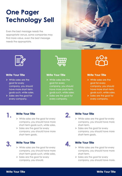 One-Pagers-Infographics Infographics Colorful One Pager Technology Sell Document Report powerpoint-template keynote-template google-slides-template infographic-template