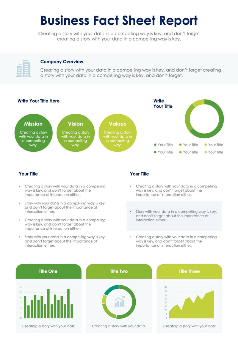 One-Pagers-Slides Infographics Business Fact Sheet One Page Report Document powerpoint-template keynote-template google-slides-template infographic-template