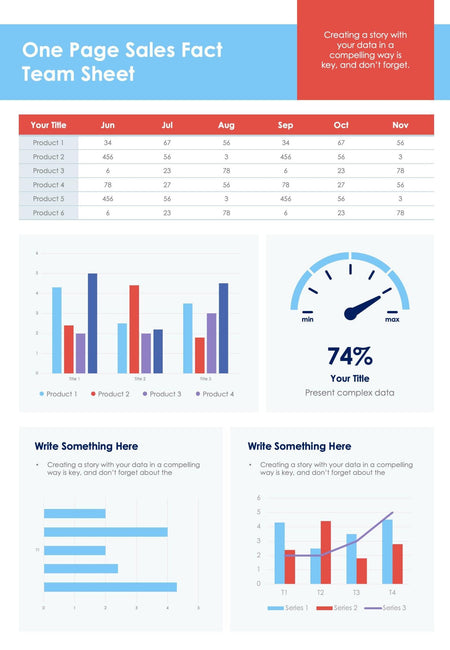 One-Pagers-Slides Infographics One Page Sales Fact Team Sheet Document powerpoint-template keynote-template google-slides-template infographic-template