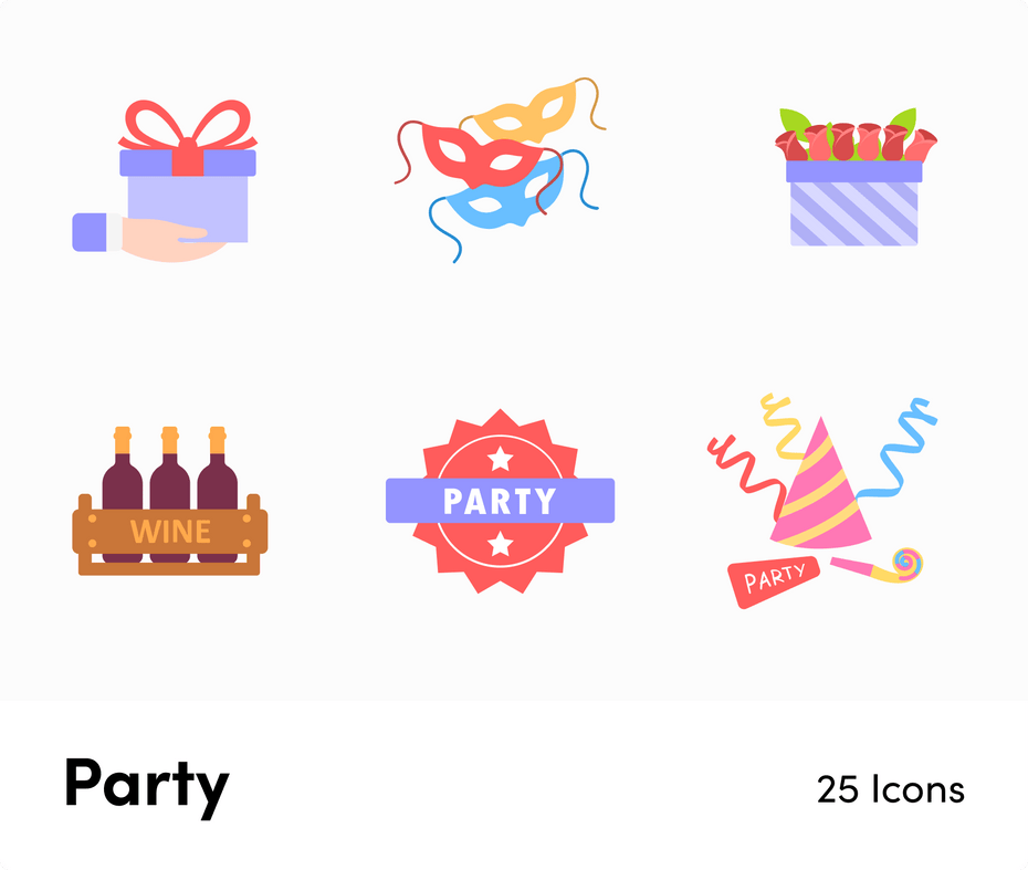 Party-Flat-Vector-Icons Icons Party Flat Vector Icons S01192202 powerpoint-template keynote-template google-slides-template infographic-template