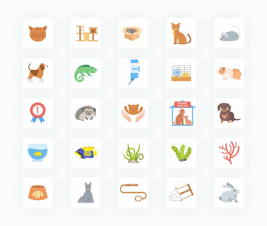 Pets-Flat-Vector-Icons Icons Pets Flat Vector Icons S01192201 powerpoint-template keynote-template google-slides-template infographic-template
