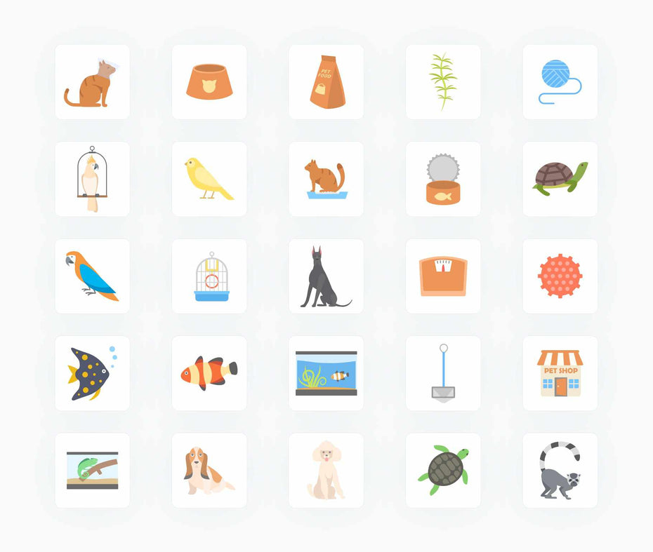 Pets-Flat-Vector-Icons Icons Pets Flat Vector Icons S01192202 powerpoint-template keynote-template google-slides-template infographic-template