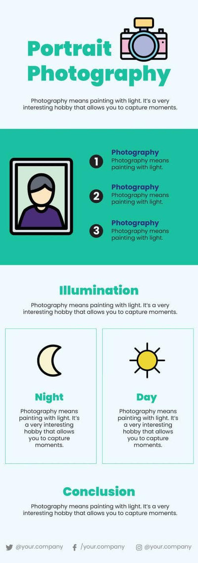 Photography-Infographics Infographics Green Portrait Photography Infographic Template powerpoint-template keynote-template google-slides-template infographic-template