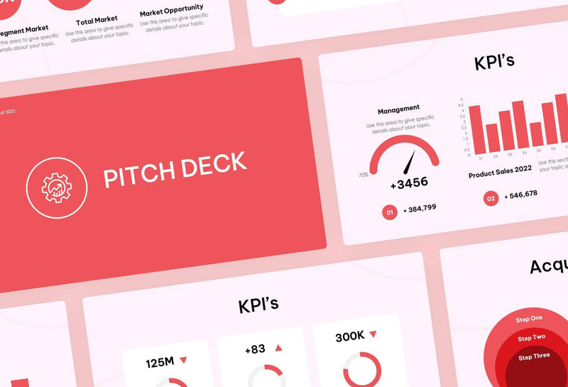 Pitch-Deck-Slides Slides Red Light Pink Modern and Professional Presentation Pitch Deck Template S09292201 powerpoint-template keynote-template google-slides-template infographic-template