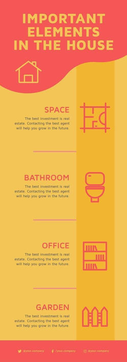 Important Elements in a House Yellow and Red Real Estate Infographic Template-Real Estate-Powerpoint-Keynote-Google-Slides-Adobe-Illustrator-Infografolio