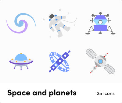 Space and planets-Flat-Vector-Icons Icons Space and Planets Flat Vector Icons S12092104 powerpoint-template keynote-template google-slides-template infographic-template