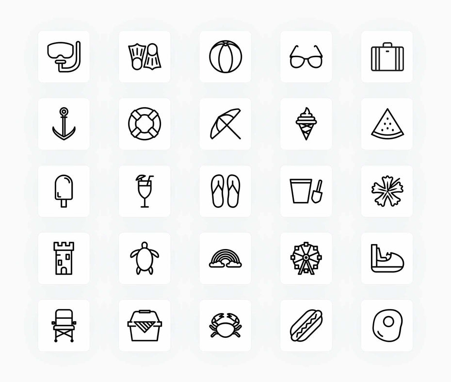Summer-Outline-Vector-Icons Icons Summer Outline Vector Icons S12212101 powerpoint-template keynote-template google-slides-template infographic-template