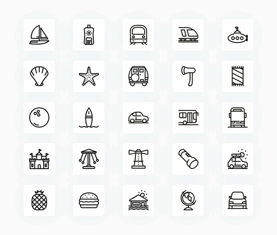Summer-Outline-Vector-Icons Icons Summer Outline Vector Icons S12212102 powerpoint-template keynote-template google-slides-template infographic-template