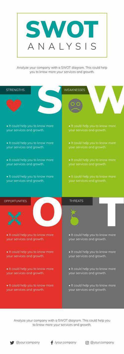 SWOT Infographics V3-SWOT-Powerpoint-Keynote-Google-Slides-Adobe-Illustrator-Infografolio