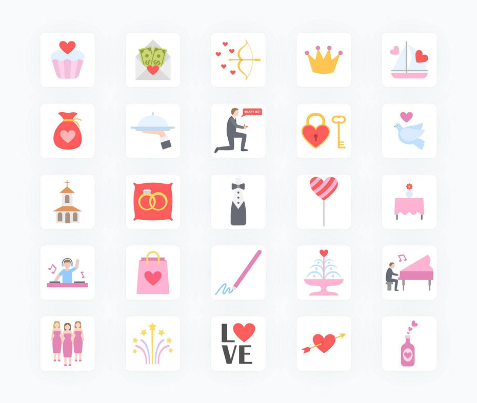 Wedding-Flat-Vector-Icons Icons Wedding Flat Vector Icons S02142202 powerpoint-template keynote-template google-slides-template infographic-template