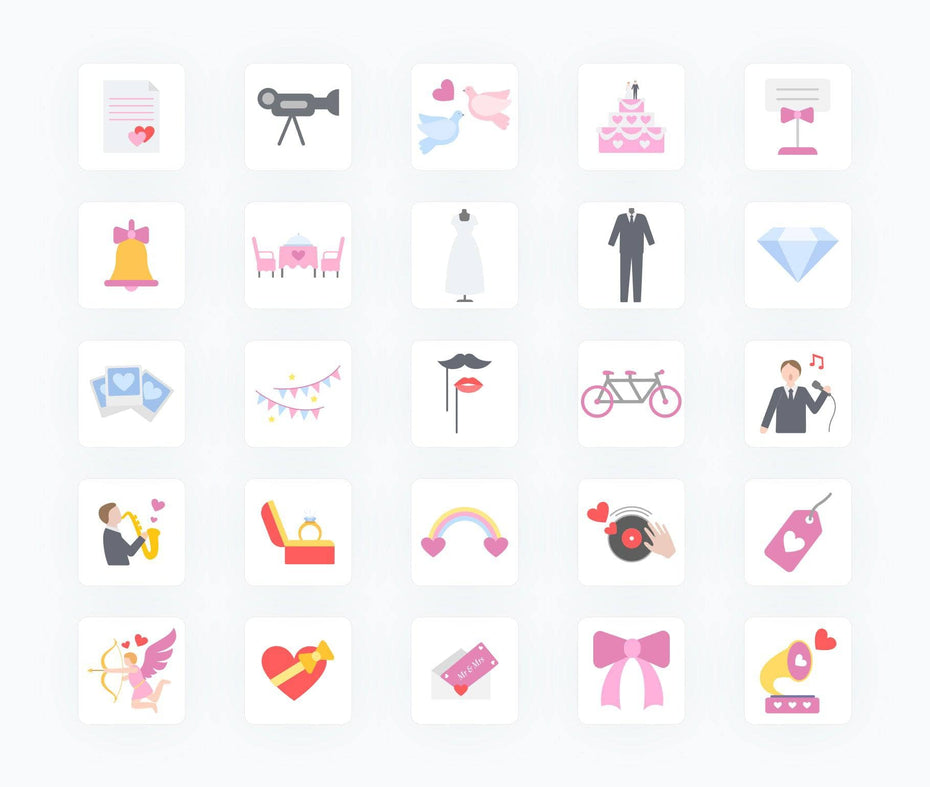 Wedding-Flat-Vector-Icons Icons Wedding Flat Vector Icons S02142204 powerpoint-template keynote-template google-slides-template infographic-template